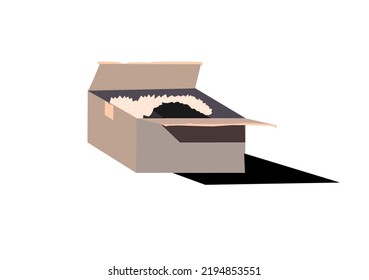 parcel box vector, suitable for making pictures about online sales.