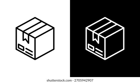 Paket Box weißes Symbol Set Design