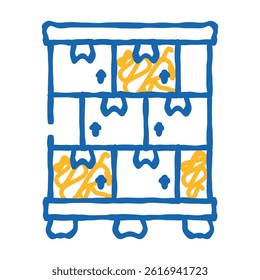 parcel boxes doodle icon sketch vector. parcel boxes sign. isolated symbol illustration