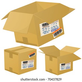 Parcel boxes. Vector.
