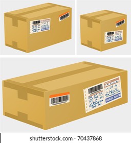 Parcel boxes. Vector.