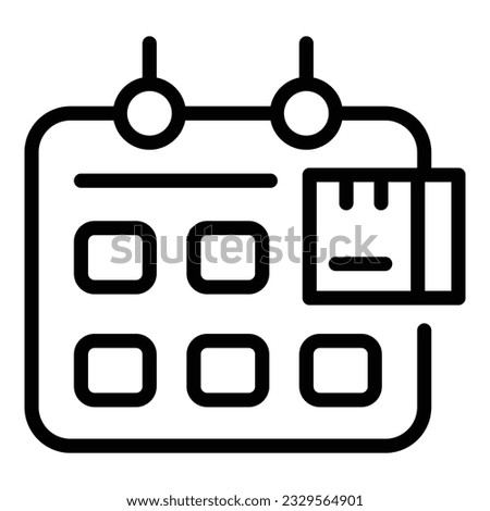 Parcel calendar icon outline vector. Delivery cargo. Export shipment