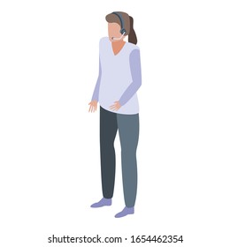 Icono de asistencia del centro de llamadas de paquetes. Isométrico de soporte de centros de llamadas parcel icono vectorial para el diseño web aislado en fondo blanco