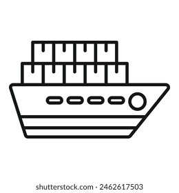 Parcel cargo ship icon outline vector. Delivery package. Cardboard moving