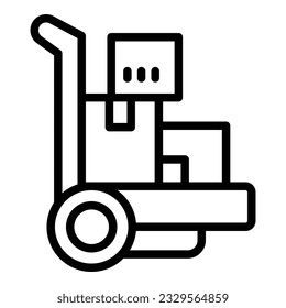 Parcel cart icon outline vector. Shipment service. Map date