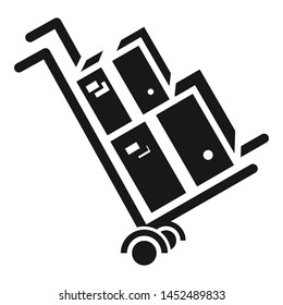Parcel cart icon. Simple illustration of parcel cart vector icon for web design isolated on white background