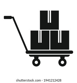 Parcel cart icon. Simple illustration of Parcel cart vector icon for web design isolated on white background