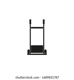 parcel cart on white background