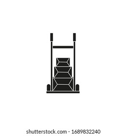 parcel cart on white background