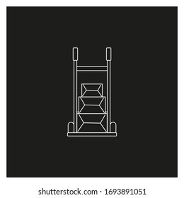 parcel cart on white background