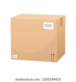 Parcel carton box vector in flat style
