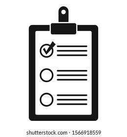 Icono de lista de comprobación de paquetes. Icono vectorial de lista de comprobación de paquetes para diseño web aislado en fondo blanco