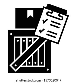 Parcel checklist icon. Simple illustration of parcel checklist vector icon for web design isolated on white background