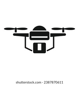 Parcel city drone delivery icon simple vector. Remote control. Aerial view land