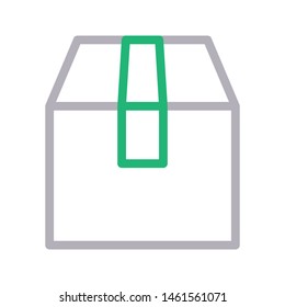parcel colour line vector icon