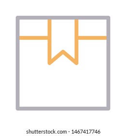 parcel colour line vector icon