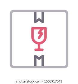 parcel colour line vector icon