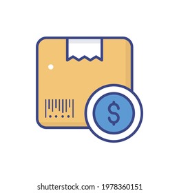 Parcel Cost vector icon style illustration. EPS 10 File