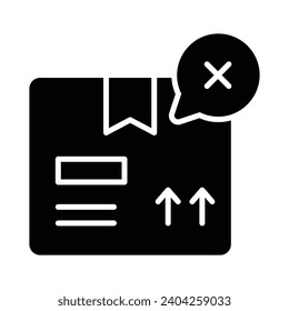 Parcel with cross sign showing concept icon of rejected order