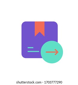 parcel delivered icon flat design vector illustration. isolated on white background