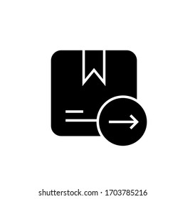 parcel delivered icon glyph design vector illustration. isolated on white background