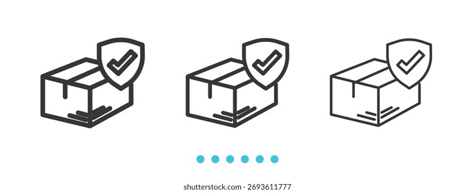 Paquete entregado Icon. Vector de icono de línea delgada