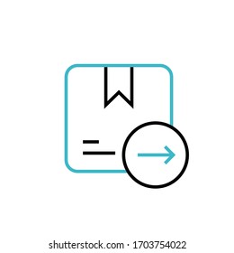 parcel delivered icon two color line design vector illustration. isolated on white background