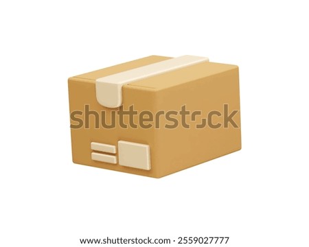 Parcel delivery 3d icon. Delivery box icon illustration