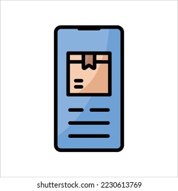 Aplicación de entrega de paquetes. Concepto de servicio de entrega. Ilustración del vector