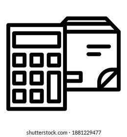 Parcel Delivery Calculator Flat Icon Isolated On White Background