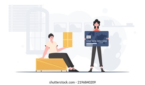 Parcel delivery concept. trendy style. Vector illustration.