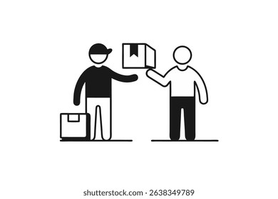 parcel delivery customer vector icon
