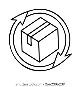 Parcel delivery cycle with arrows shipping logistics