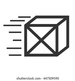 Parcel delivery icon. Flat design vector illustration concept for delivery service, receiving package from courier to customer isolated on white background.