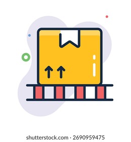 Icono de entrega de paquetes en estilo de contorno plano, embalaje de comercio electrónico y servicios de envío