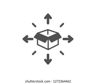 Parcel delivery icon. Logistics service sign. Tracking symbol. Quality design element. Classic style icon. Vector