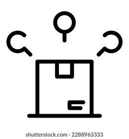 vector de contorno de icono de entrega de paquetes. Servicio de Van. Camión de carga