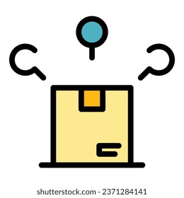 Parcel delivery icon outline vector. Van service. Cargo truck color flat