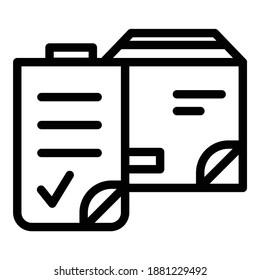 Información De Entrega De Parcelas Comprobar Icono Plano Aislado En Fondo Blanco