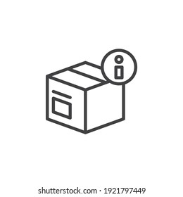 Parcel delivery information line icon. linear style sign for mobile concept and web design. Package logistics info outline vector icon. Symbol, logo illustration. Vector graphics