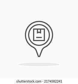 Parcel Delivery Location line icon. Editable stroke and pixel perfect. Can be used for digital product, presentation, print design and more.