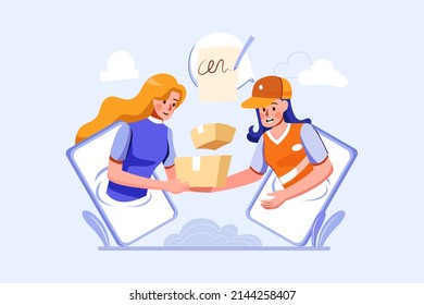 Parcel Delivery Service Illustration concept. Flat illustration isolated on white background
