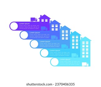 Parcel delivery service infographic chart design template. Package shipment. Abstract vector infochart with blank copy spaces. Instructional graphics with 5 step sequence. Visual data presentation

