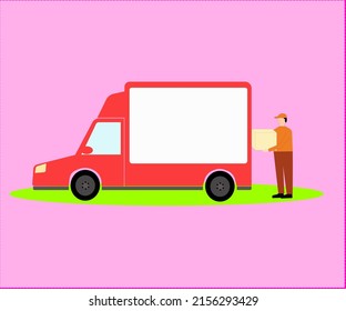 Parcel delivery staff delivering parcels.