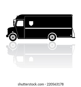 Icono de vector de silenciadora de entrega de paquetes