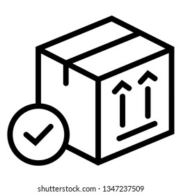 Parcel delivery. Vector outline icon isolated on white background.