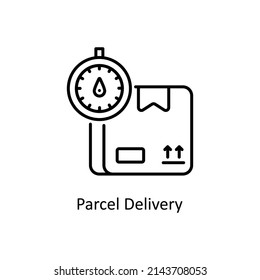 Parcel Delivery vector outline icon for web isolated on white background EPS 10 file