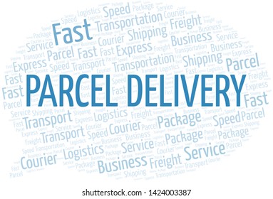 Parcel Delivery word cloud. Wordcloud made with text only.