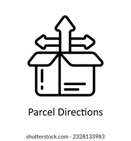 Parcel Directions Vector    outline Icon Design illustration. Shipping and delivery Symbol on White background EPS 10 File