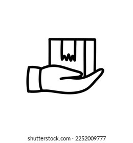 parcel doodle icon, vector illustration